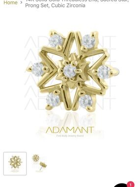 Adamant Gold Starburst with Clear Stones